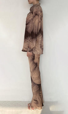 Womens | Taro Viscose Satin Bias Pants | Brown