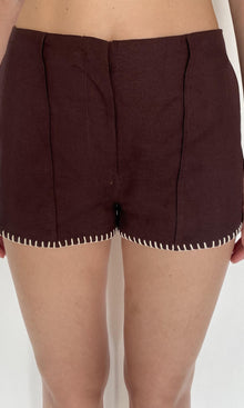 Rococo Sand | Zin Linen Cotton Shorts | Brown