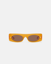 Unisex | Ruthie Bio-Plastic Visor Sunglasses | Orange Merino