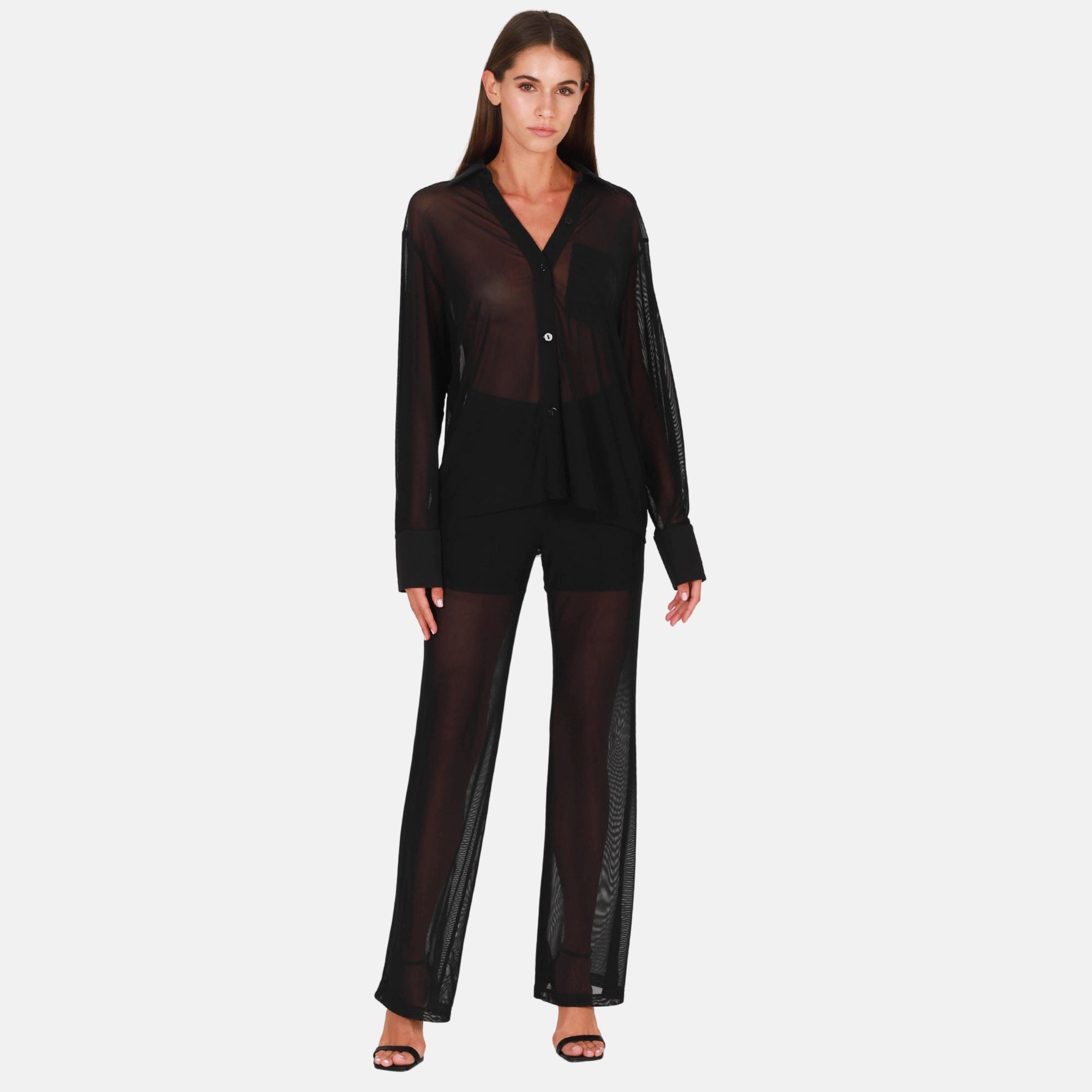 OW Collection RYAN Sheer Pants Pants 002 - Black Caviar