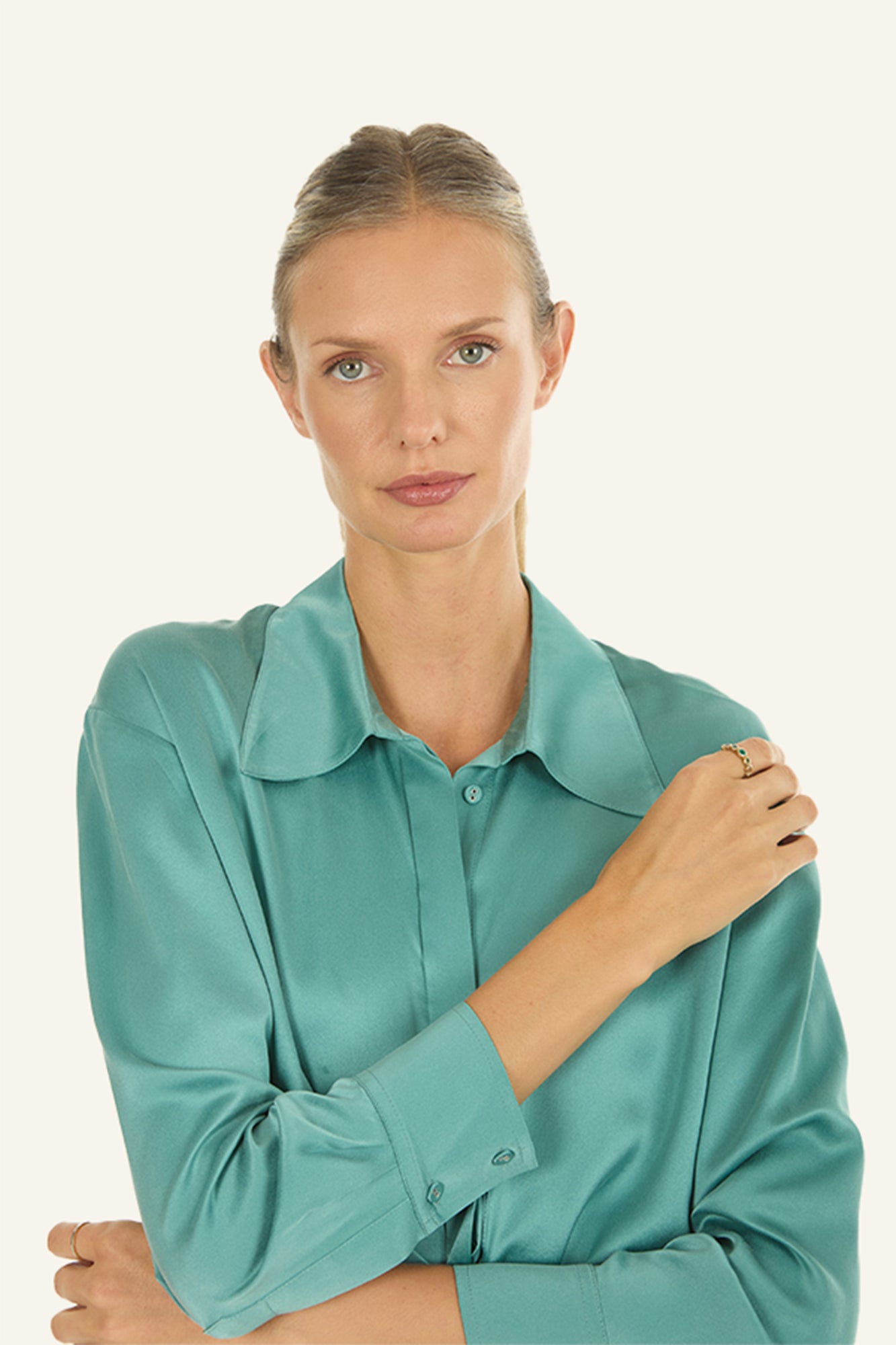 Rae Top | Cyan Green
