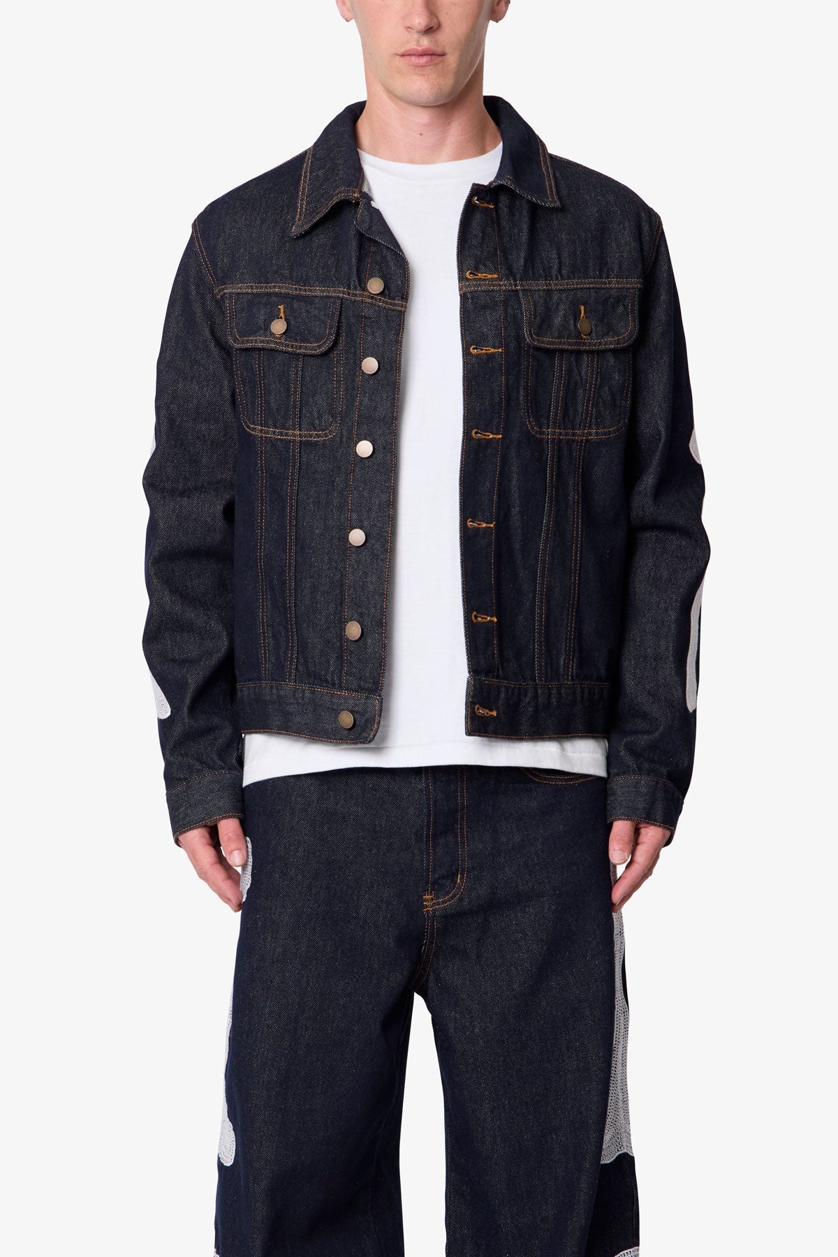 Raw Skeleton Trucker Jacket | Rinsed Indigo