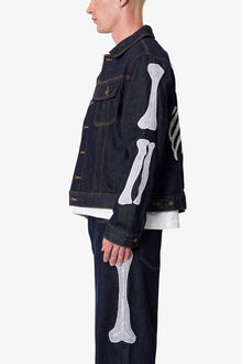 Raw Skeleton Trucker Jacket | Rinsed Indigo