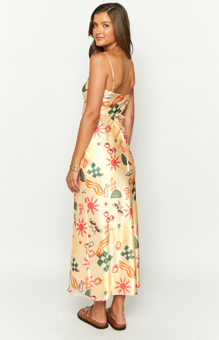 Renesmee Golden Escape Print Maxi Dress | Yellow