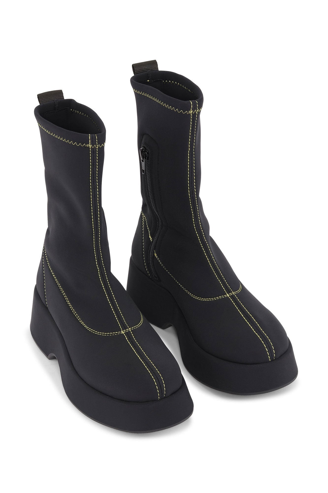 Retro Flatform Ankle Sockboots | Black