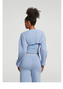 Ribbed Knit Shrug | Sky Blue