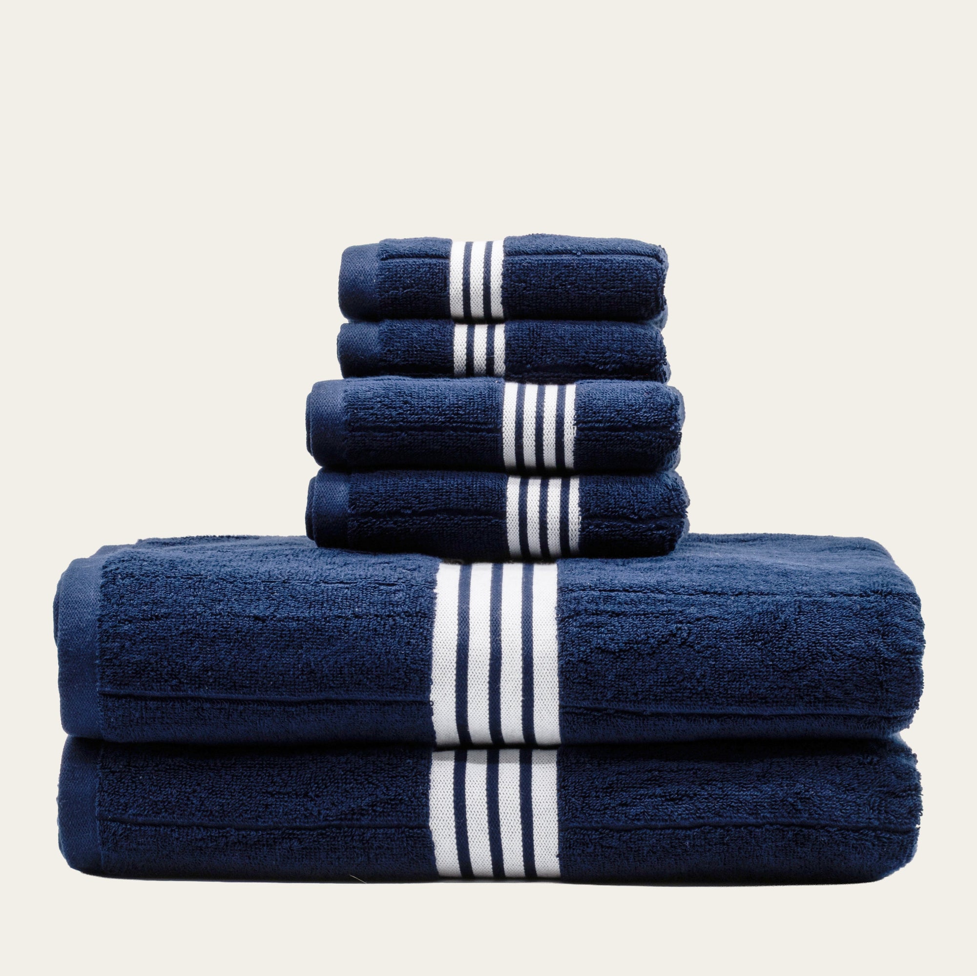Nautilus Australian Cotton Towels | Navy/White