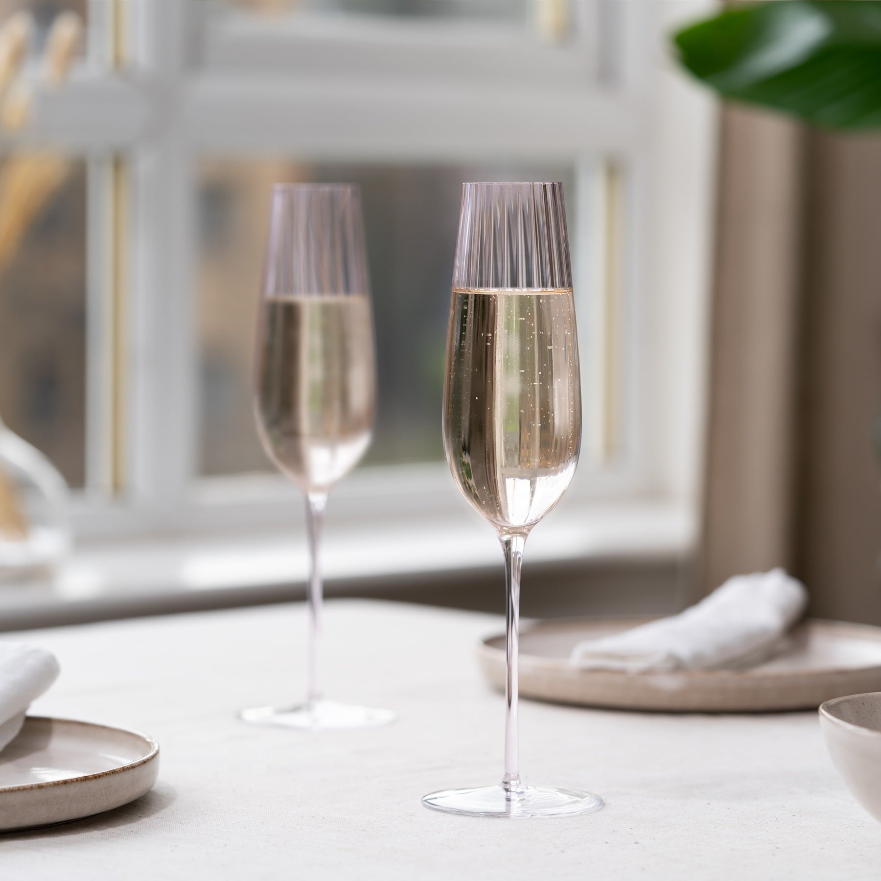 Round Up Sparkling Wine Glasses | Dusty Rose | Set of 2