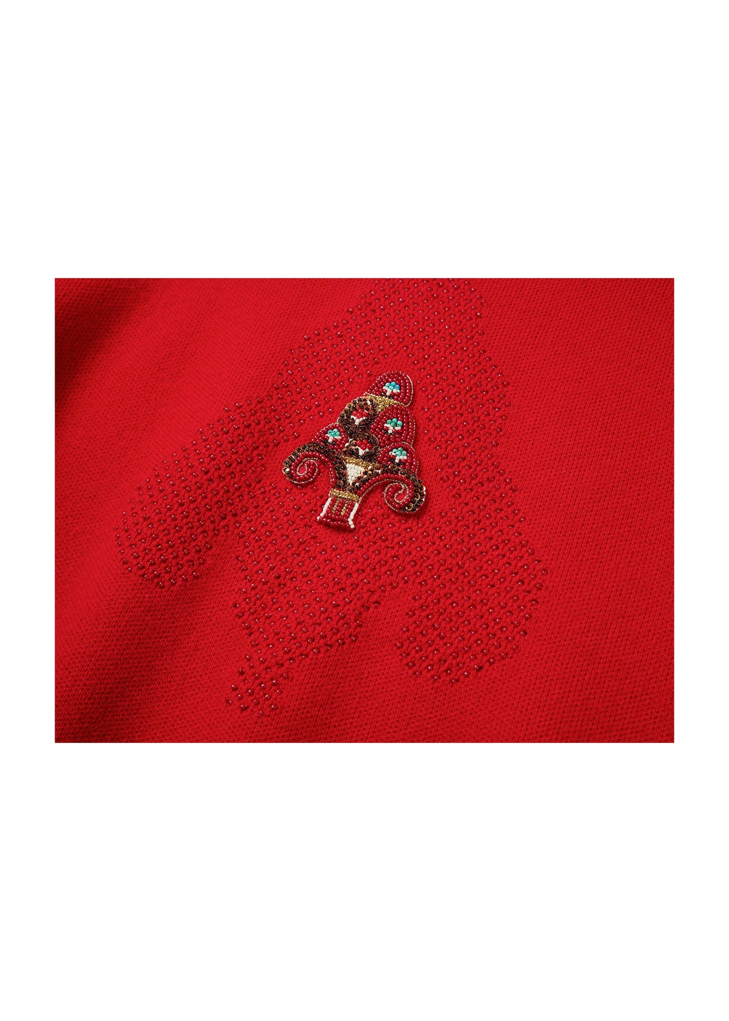 Round Neck Soft Knit Top | Red