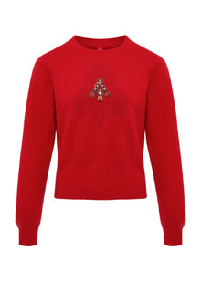 Round Neck Soft Knit Top | Red
