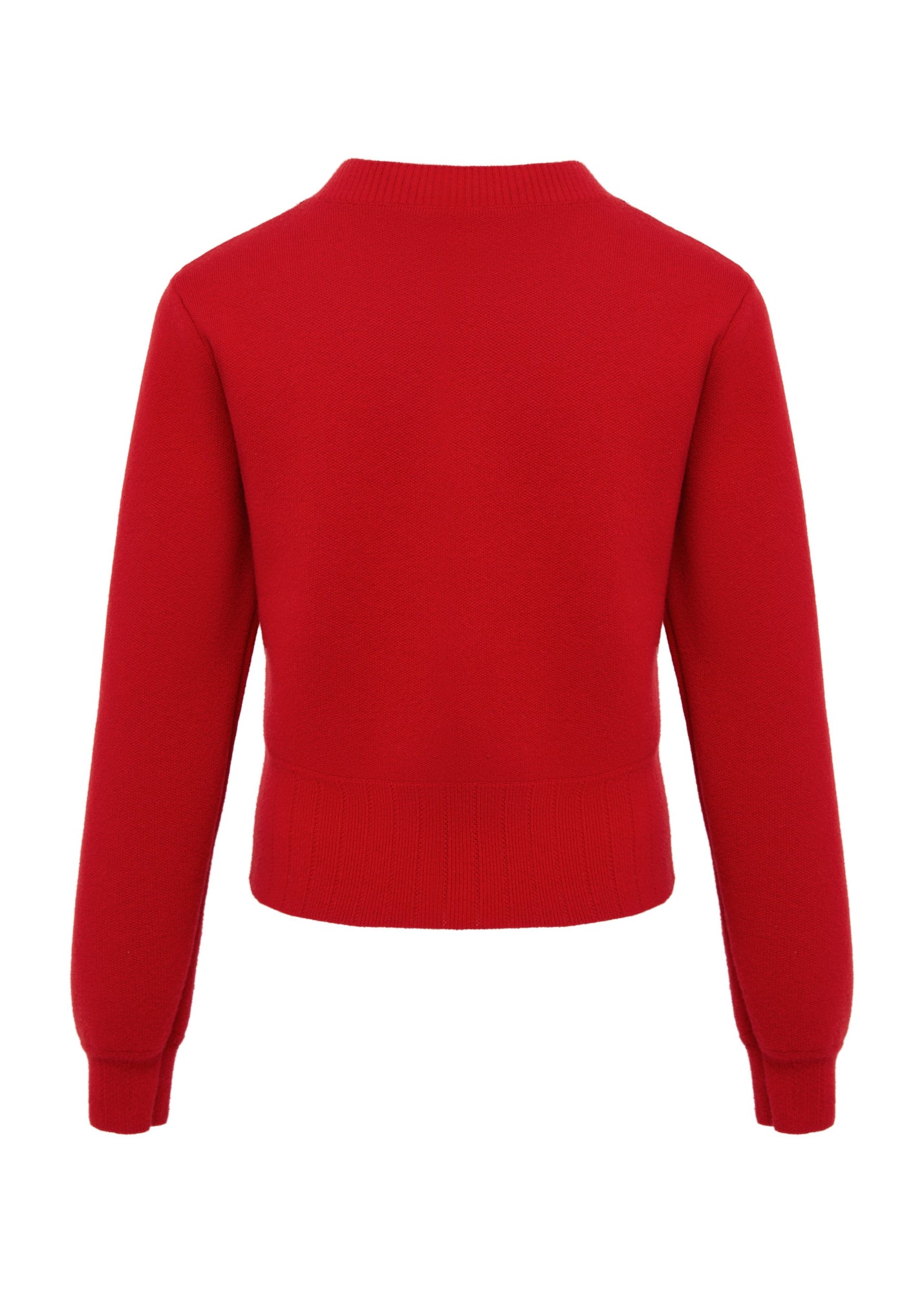 Round Neck Soft Knit Top | Red