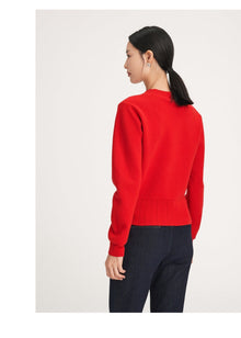 Round Neck Soft Knit Top | Red