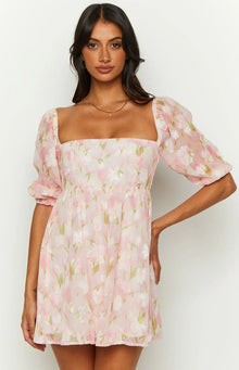 Rubi Floral Babydoll Mini Dress | Pink