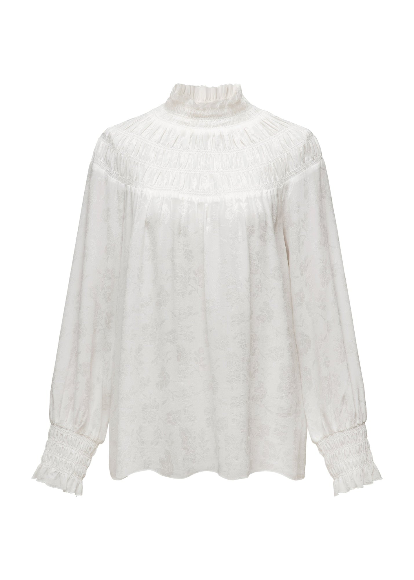Ruffle-Collar Blouse | White