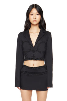 Womens | Ruffle Blazer | Black