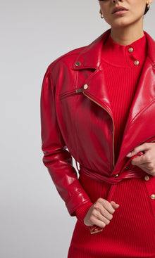 Morello Vegan Leather Jacket | Ruby