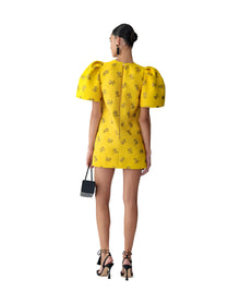 Bell Sleeve Crewneck Shift Dress | Saffron Multi