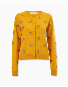 Embroidered Long Sleeve Cardigan | Saffron