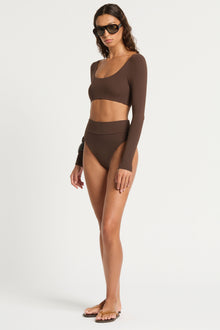 Halle Long Sleeve Crop | Espresso