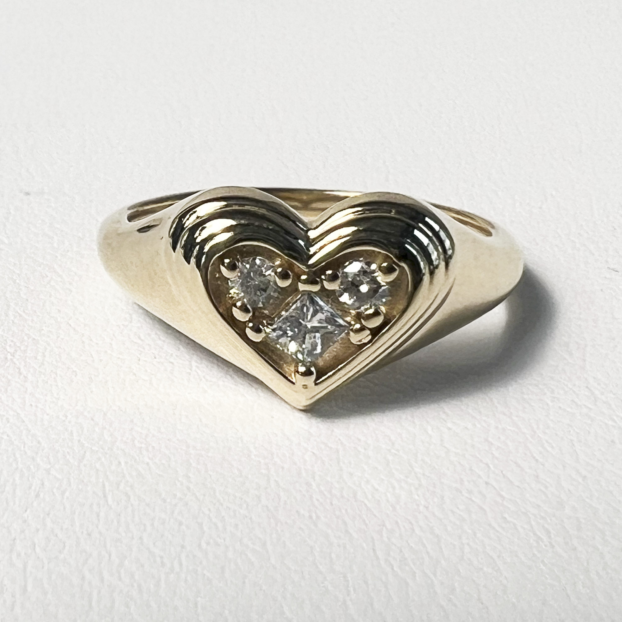 Piece of My Heart Diamond Signet Ring | 14K Yellow Gold | 0.38 CTW (Approx) White Diamond