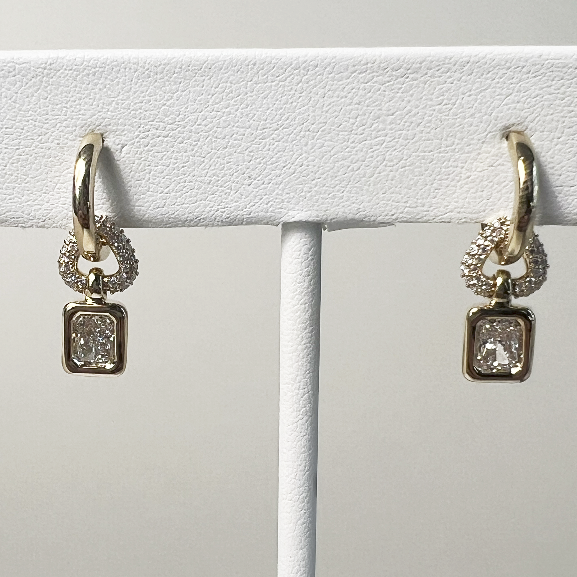 Classic Collection Radiant Drop Earrings | 14K Yellow Gold | 1.26 CTW (Approx) White Diamond