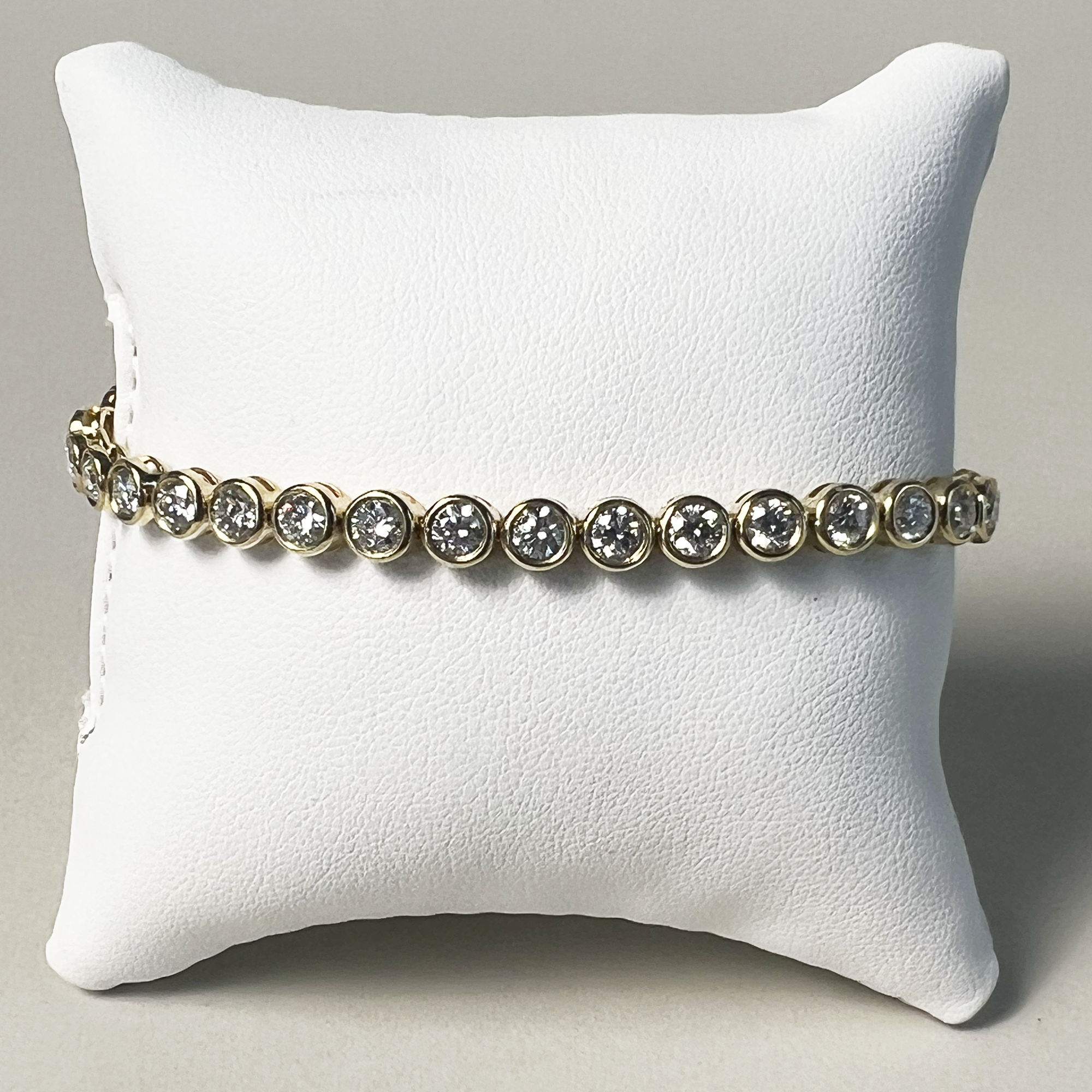 Bold Match Point Tennis Bracelet | 14K Yellow Gold | 5.6CTW (Approx) White Lab Diamond