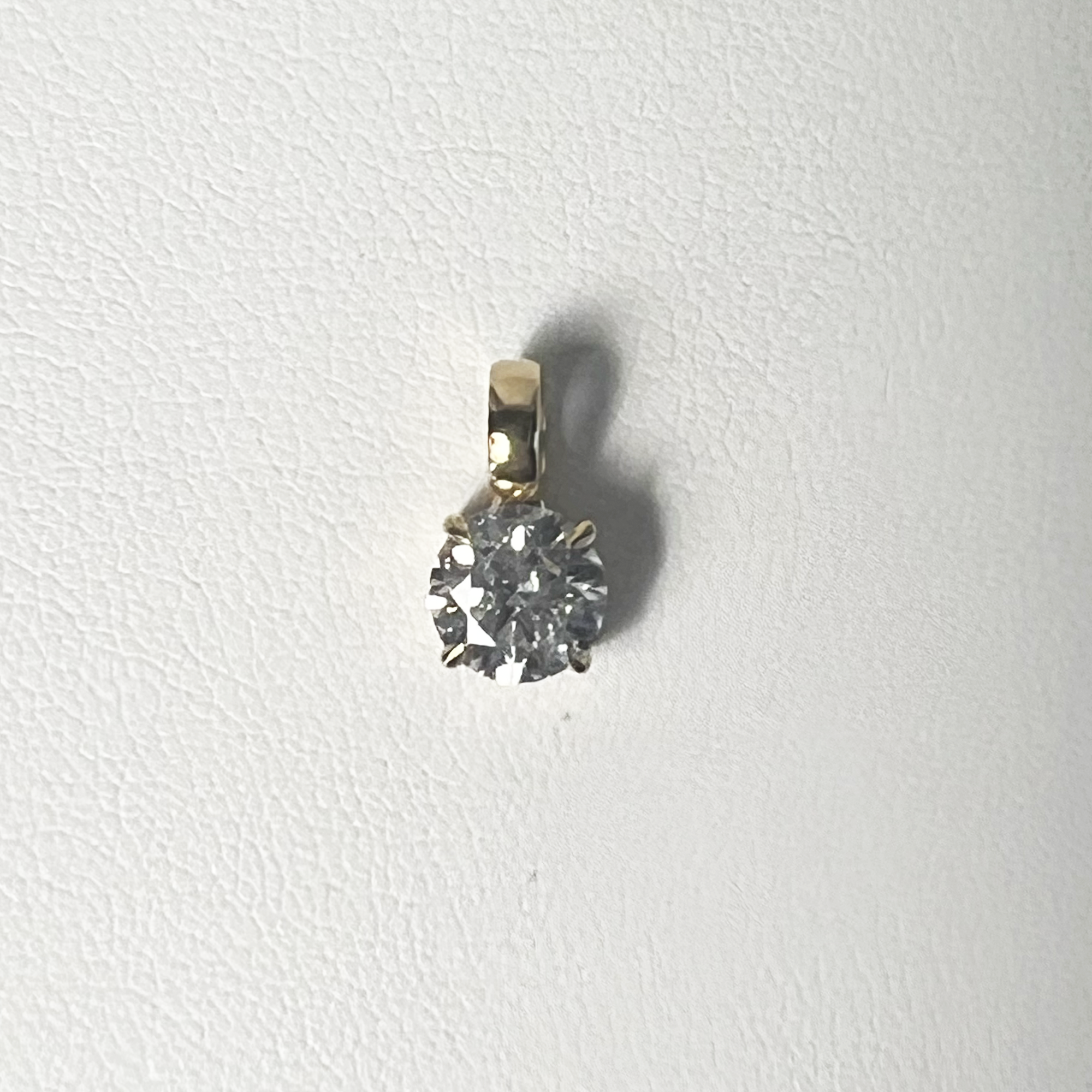 Solitaire Diamond Charm | 14K Yellow Gold | White Lab Diamond