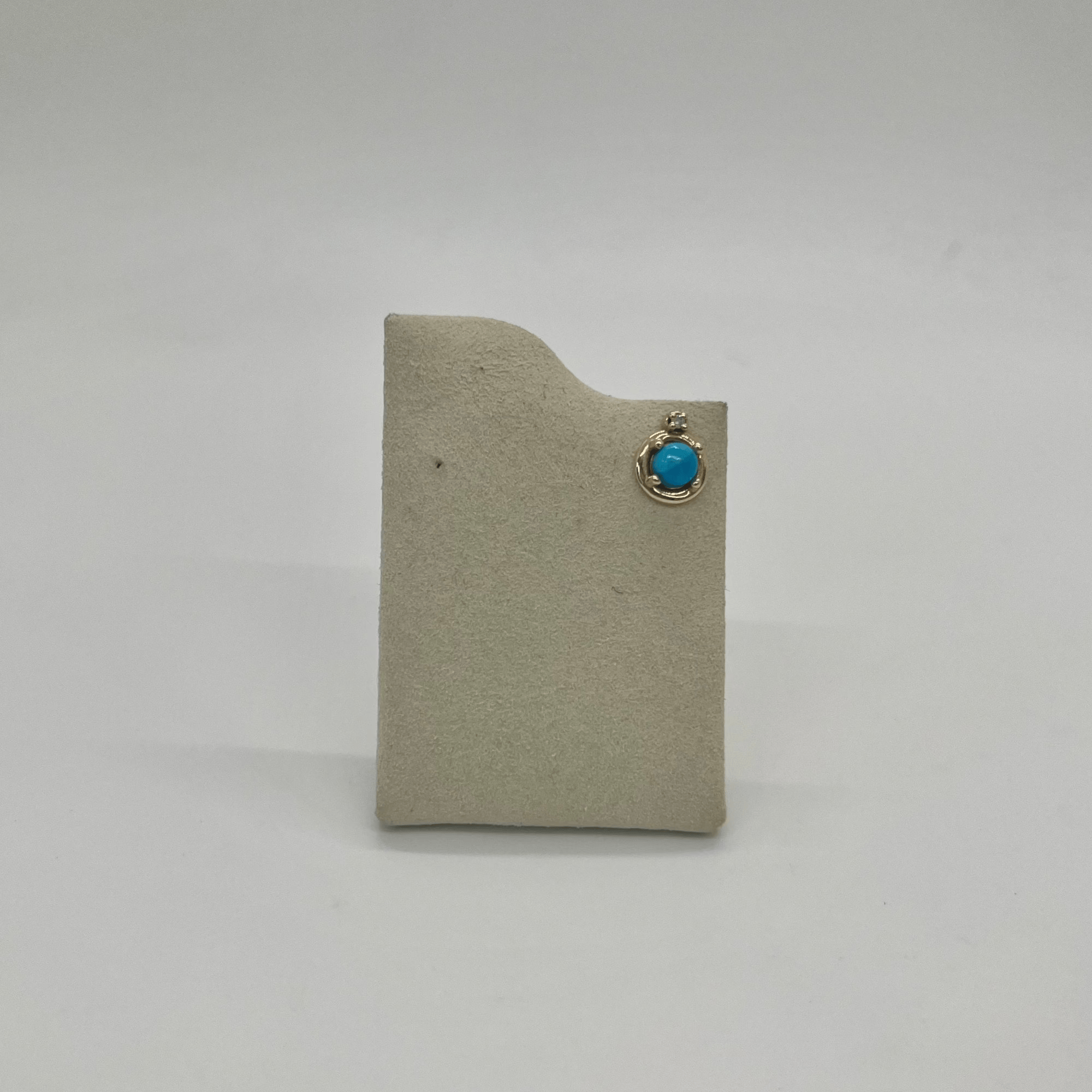 Bonbon Turquoise Buddy Studs | 14K Yellow Gold | White Diamond