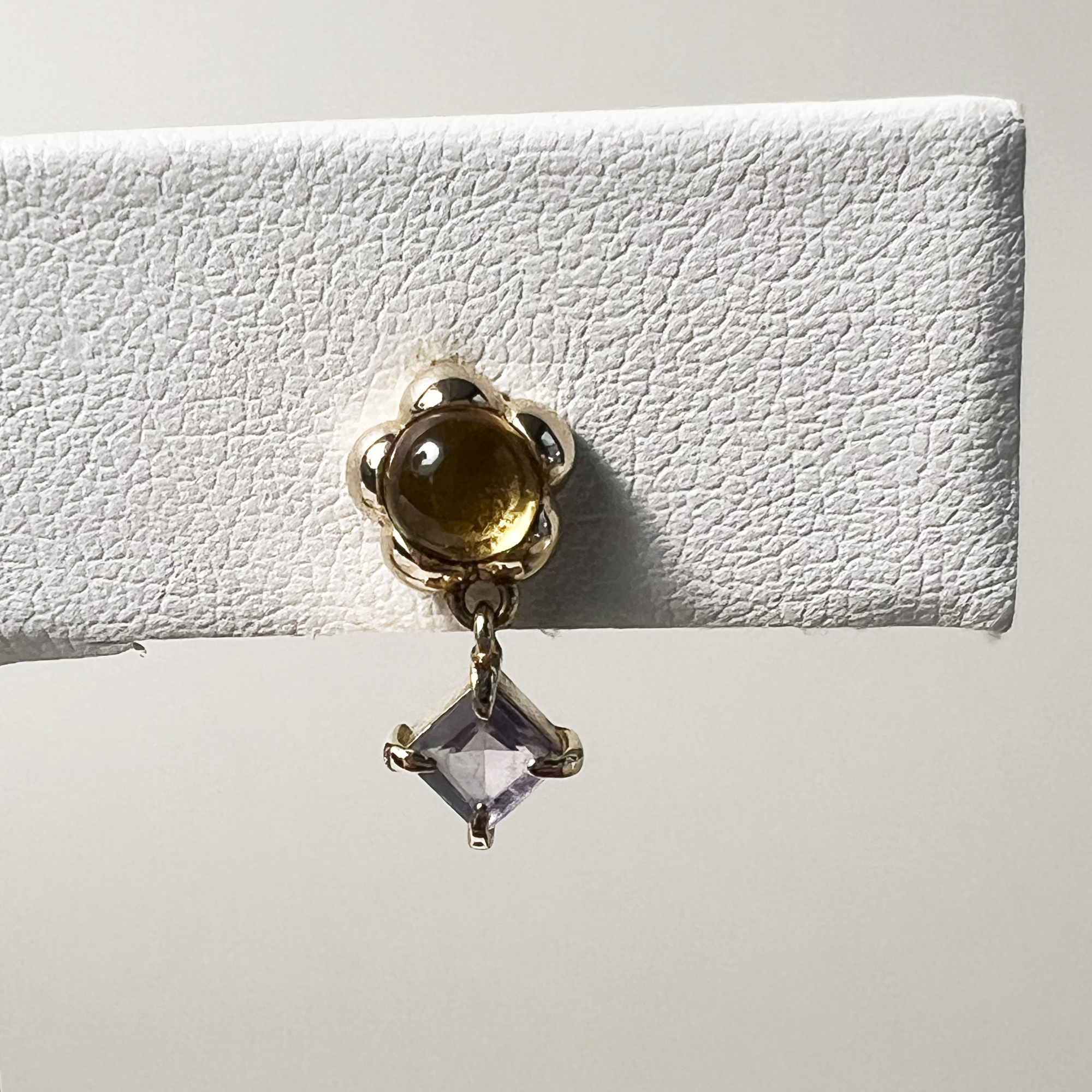 Flower Drop Earring | 14K Yellow Gold | Peridot/Aquamarine