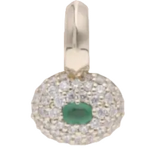 Tenenbaum Pave Charm | 10K Yellow Gold | White/Green Green Emerald/White Diamond
