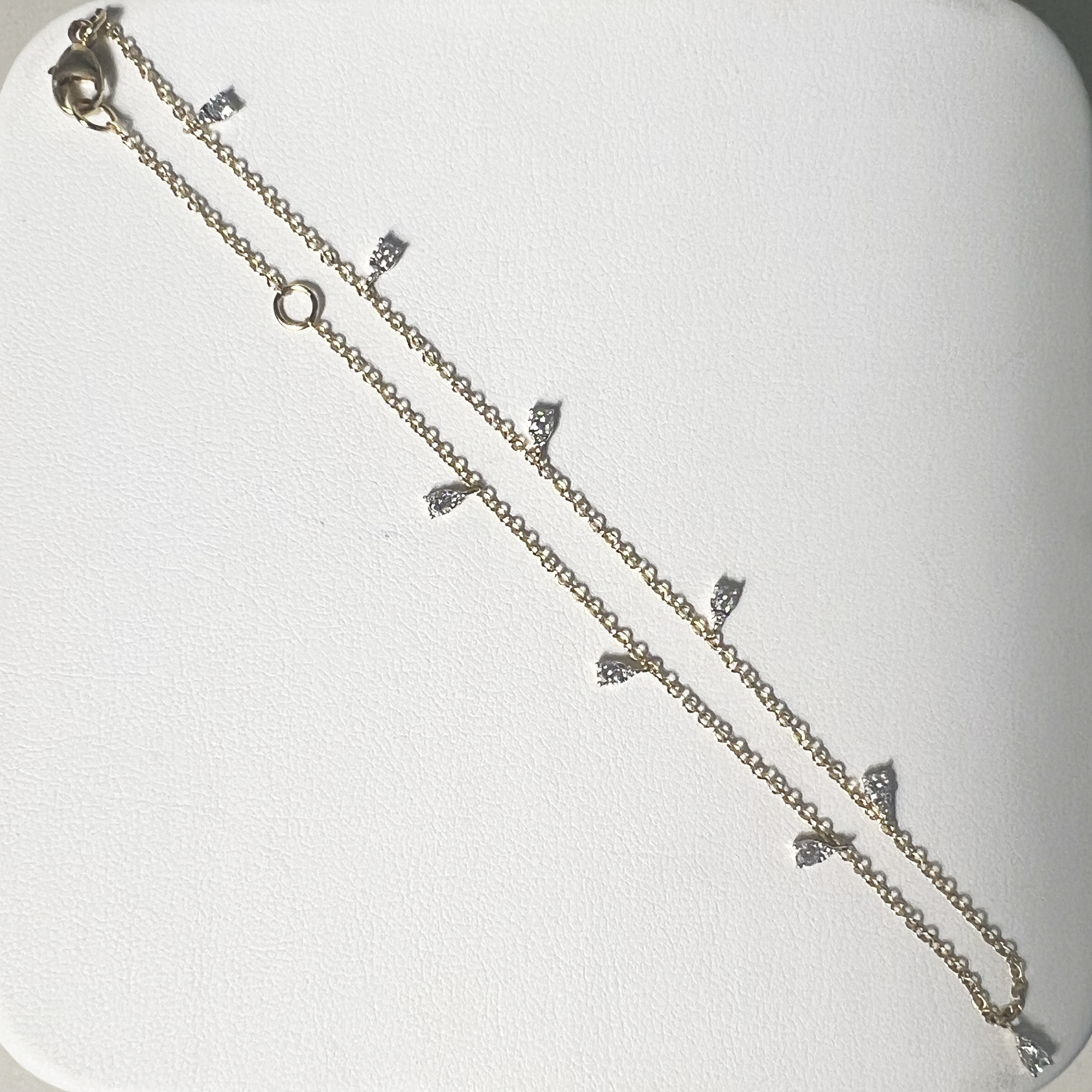 Pear Dangle Anklet | 10K Yellow Gold | 0.46 CTW (Approx) White Diamond