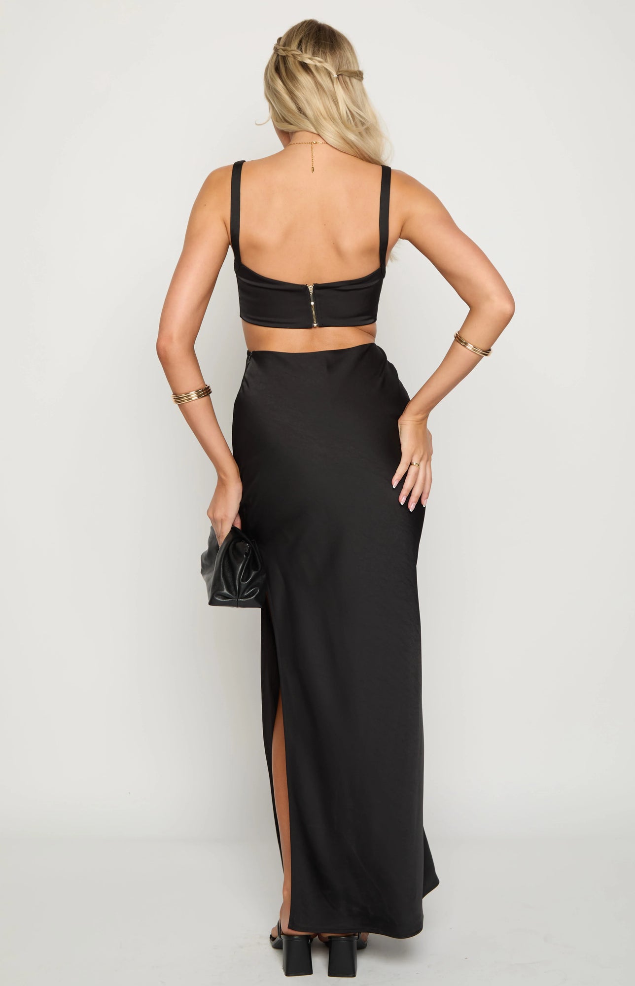 Sarah Corset Formal Maxi Dress | Black