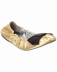 SCHUTZ | Womens | Suzanne Leather Ballet Flat | Gold/Black