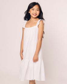 Girls White Swiss Dots Celeste Day Dress in Swiss Dots#Color_Swiss Dots