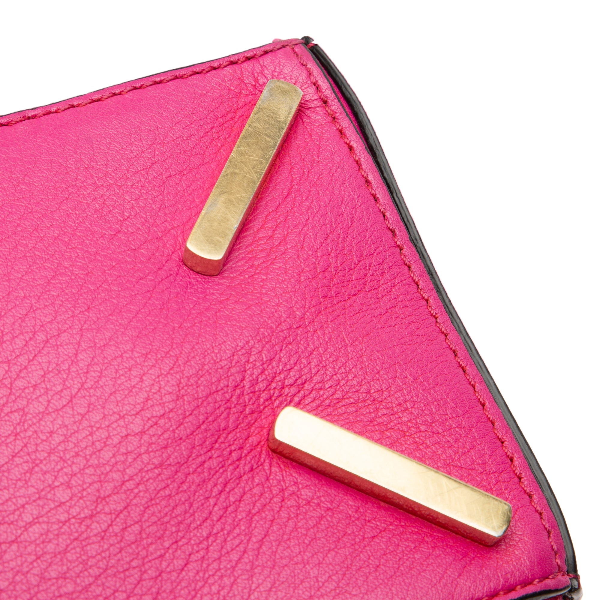 Loewe | Pre-Owned Small Calfskin Puzzle Satchel | Pink/Hot Pink