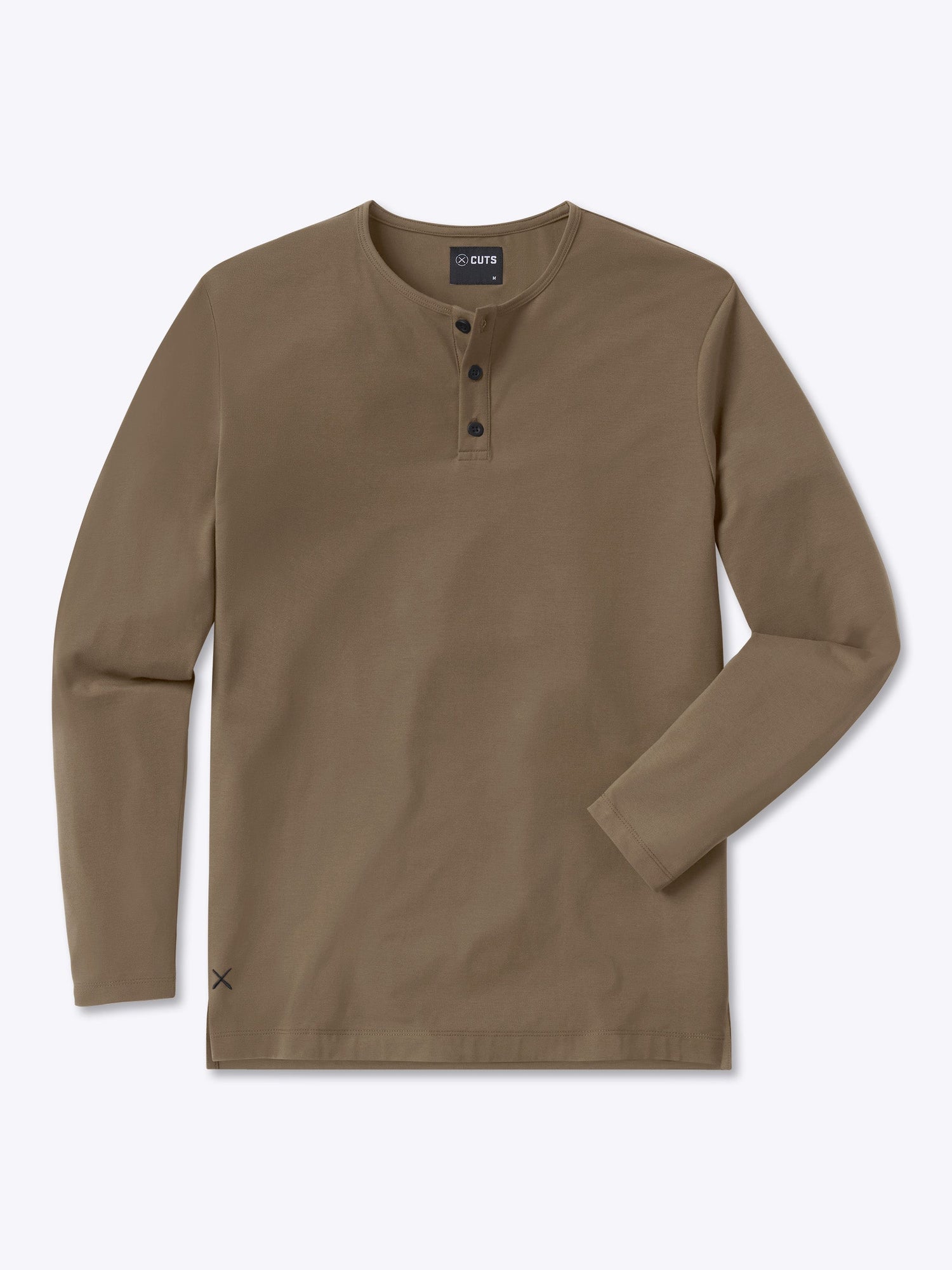 AO Long Sleeve Henley Split-Hem | Shadow Signature-fit PYCA Pro