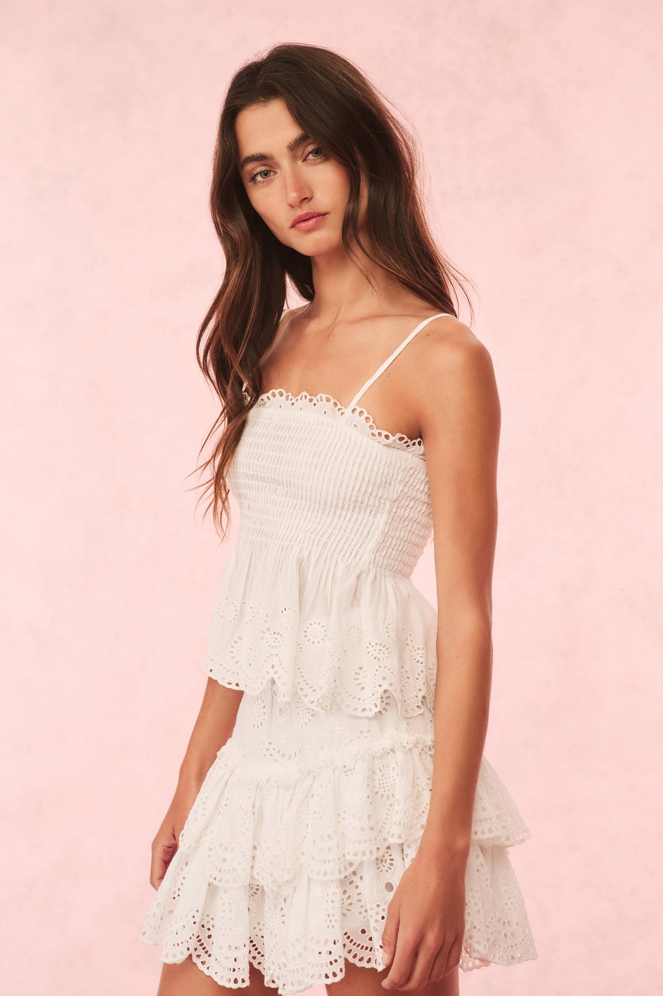 Shailo Eyelet Lace Mini Skirt | Optic White