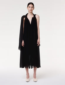 Women | Silk Chiffon Scarf Dress | Black