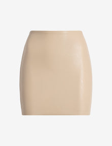 Faux Leather Micro-Mini Skirt::Sand::Main