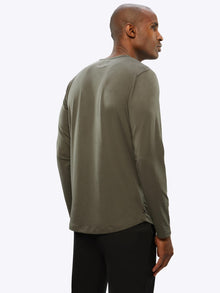 AO Long Sleeve Henley Curve-Hem | Slate Signature-fit PYCA Pro