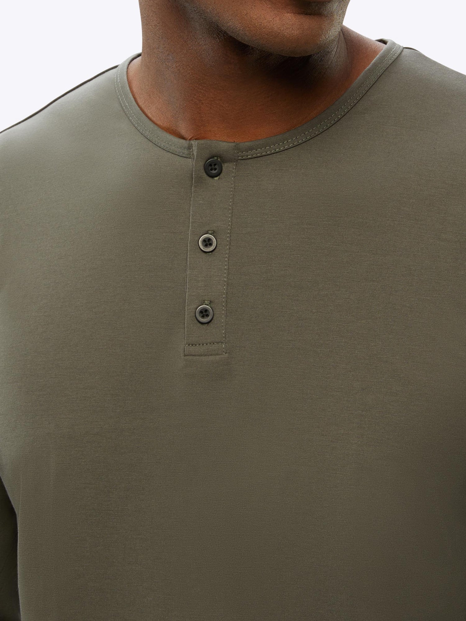 AO Long Sleeve Henley Curve-Hem | Slate Signature-fit PYCA Pro