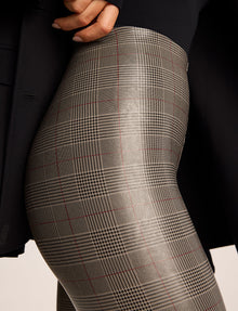 Faux Leather Print Legging::Glen Plaid::