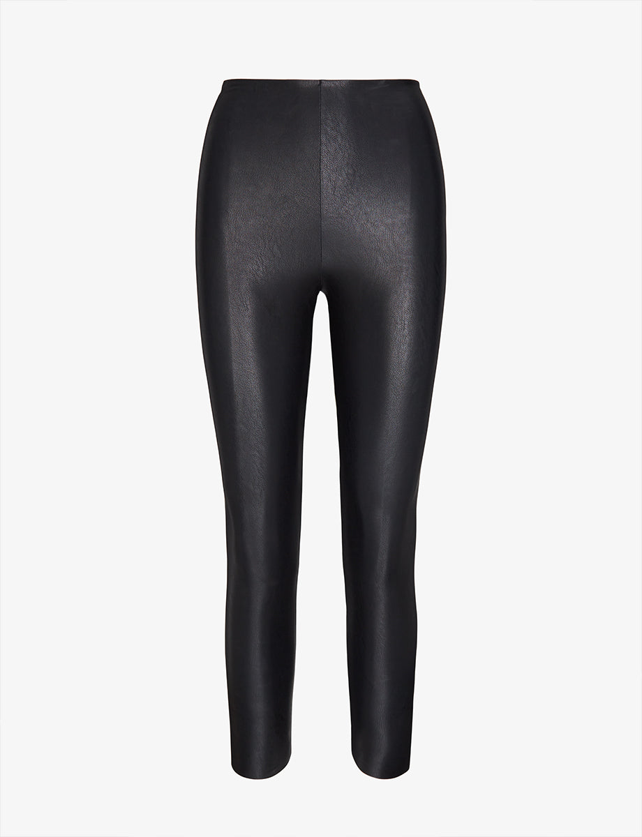 7/8 Faux Leather Legging::Black::Main