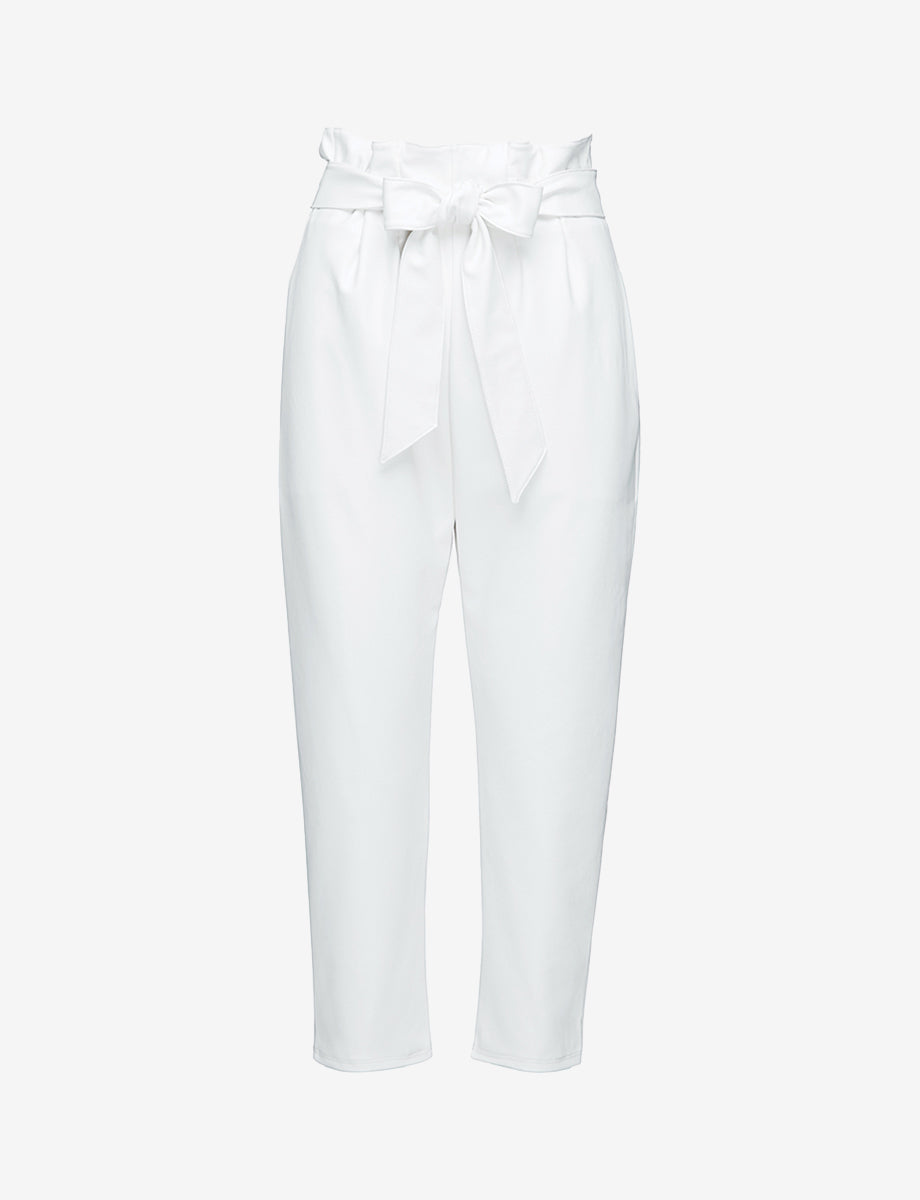 Sale: Faux Leather Paperbag Pants::White::Main