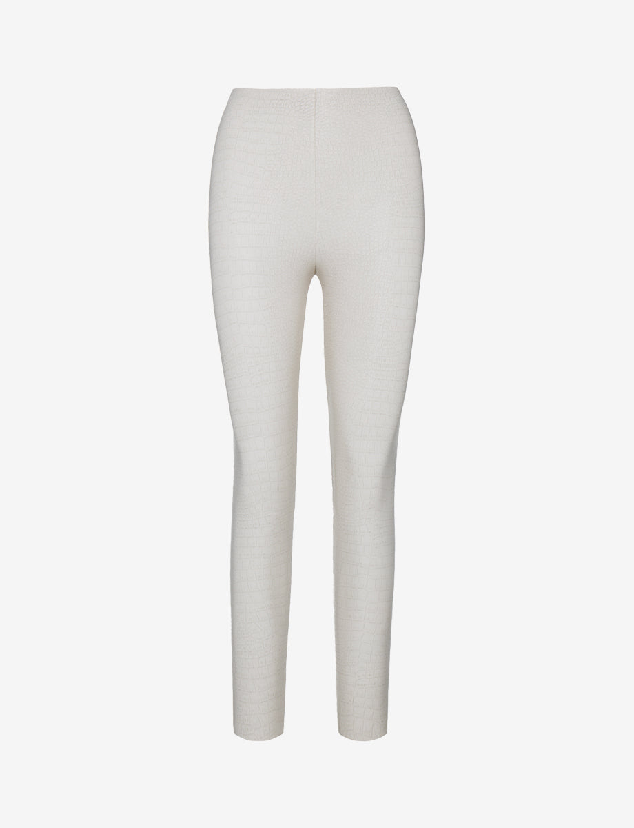 Faux Leather Animal Legging::Bone Croc::Main