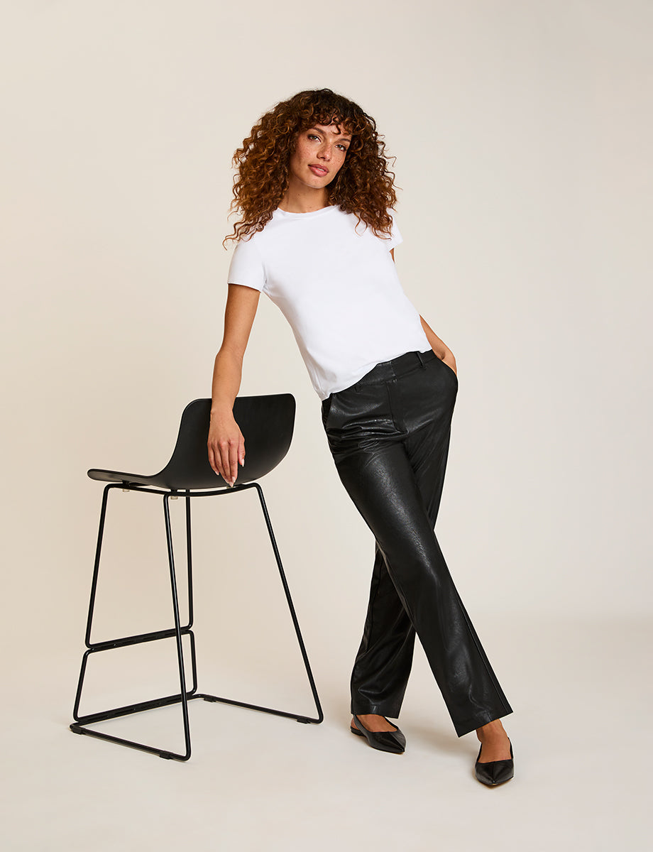 Faux Leather Trouser::Black::Hover