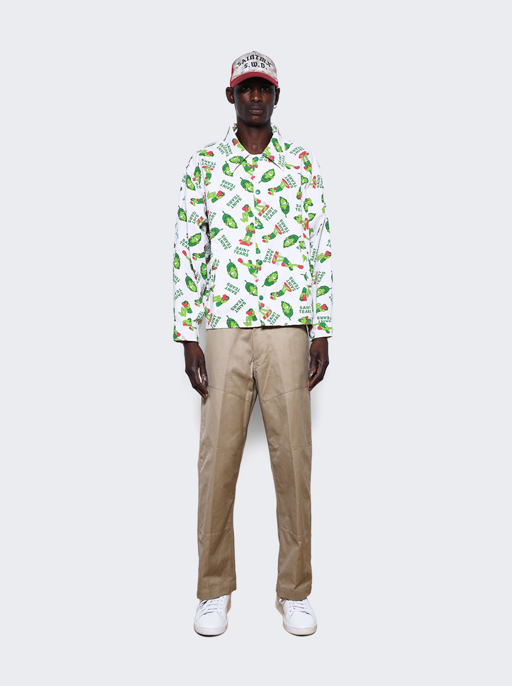 Men | Saint Mxxxxxx X Denim Tears | Coach Jacket | White