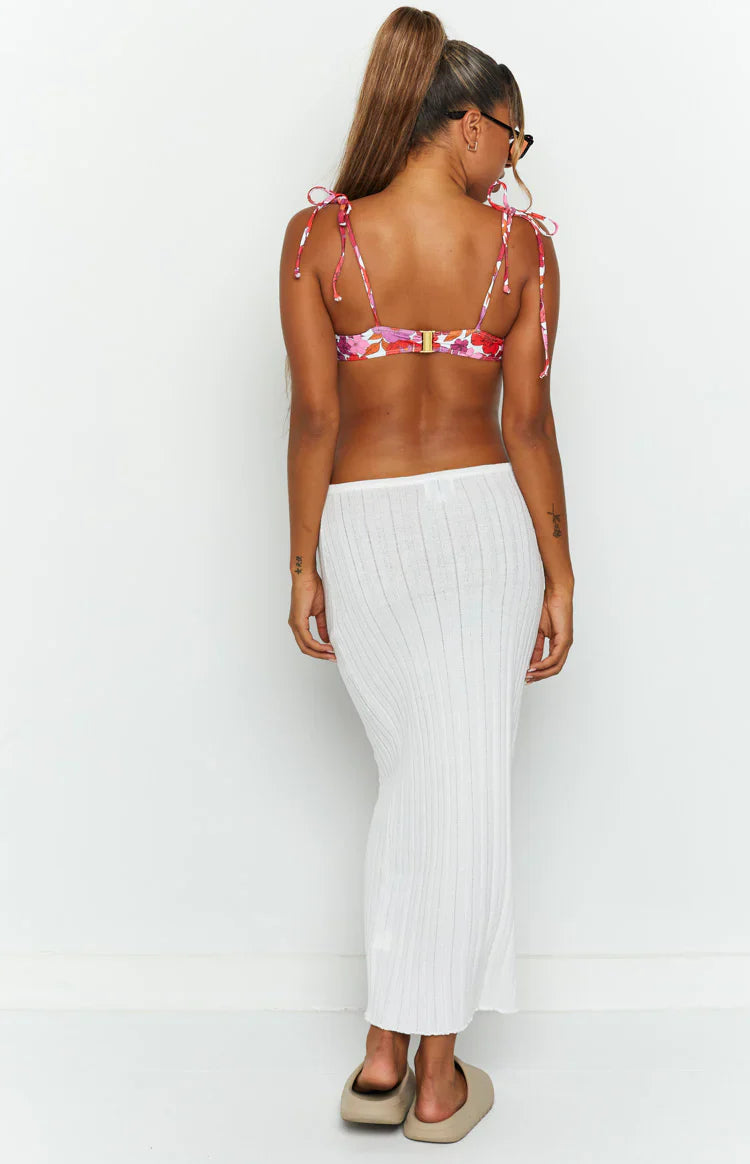 SNDYS Baha Ribbed Skirt | White