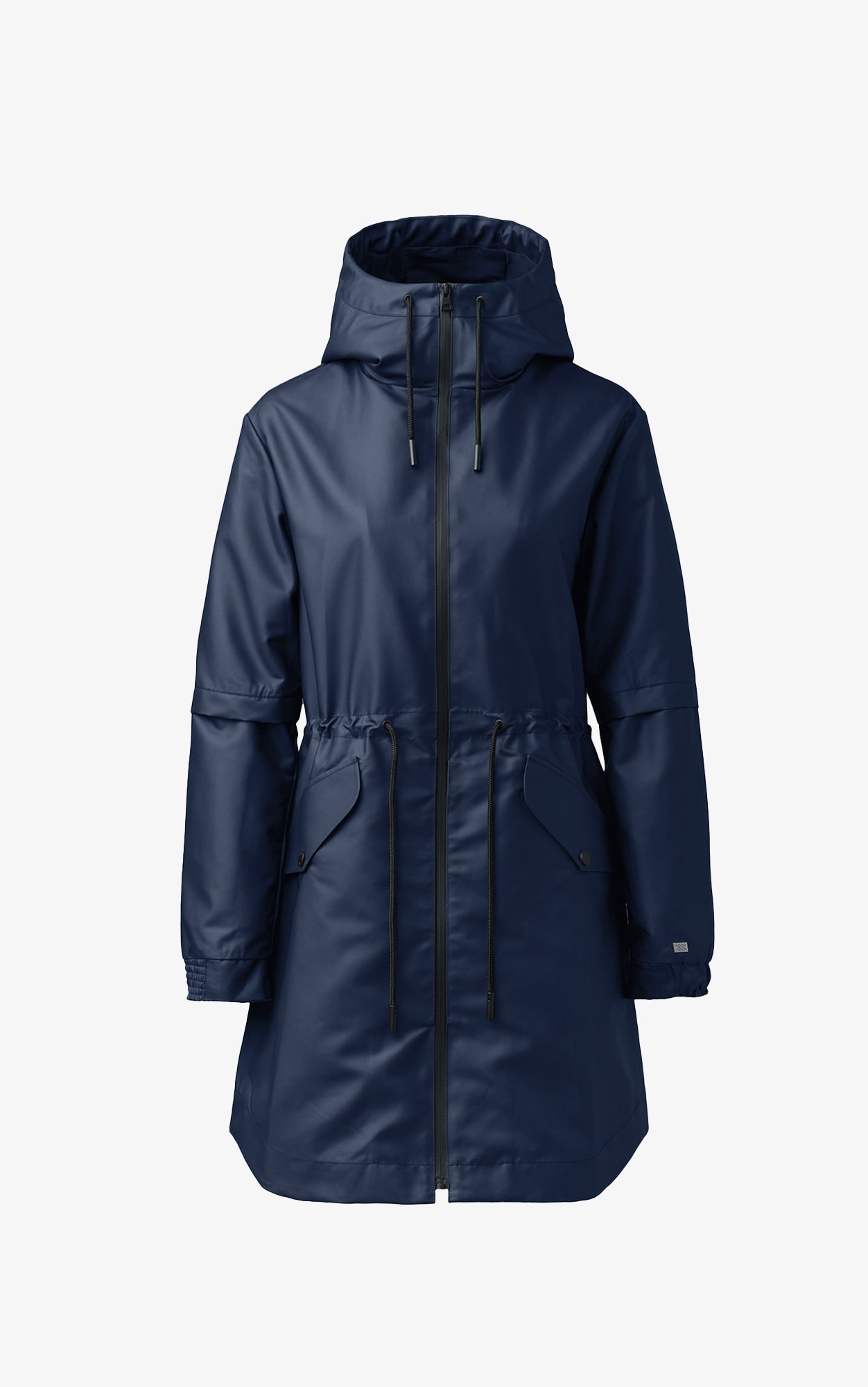 Sophie Relaxed A-Line Raincoat With Hood | Lapis