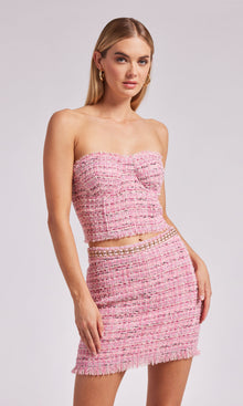 Coraline Tweed Bustier | Pink Melange